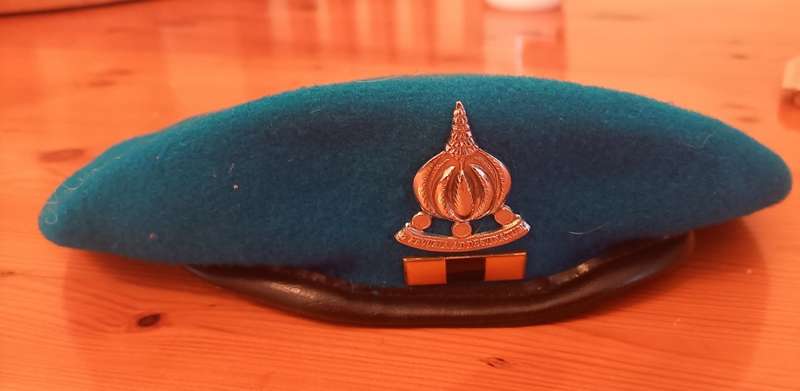 SADF Finance Corps Beret with badge an balkie. Excellent condition