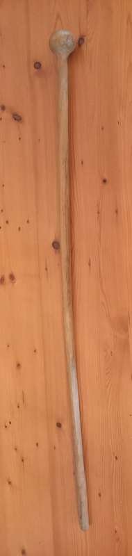 Africa carved walking stick. Unknown light coloured wood. Vintage
