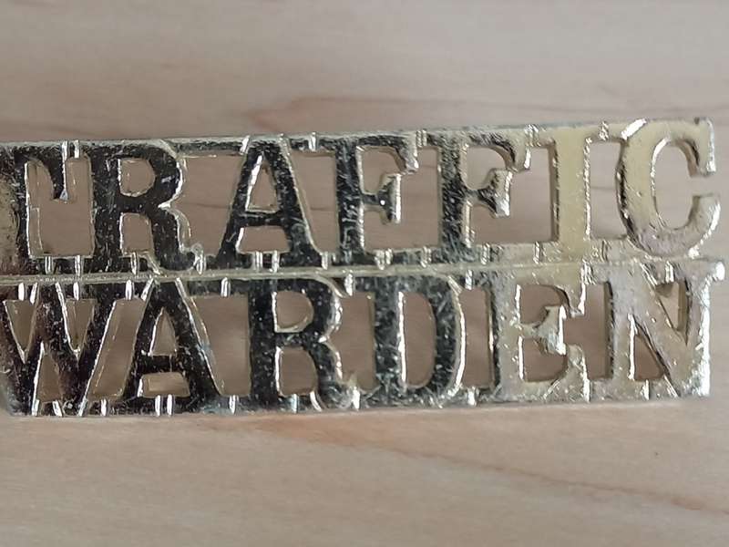 British Police Traffic Warden Title Staybrite both lugs intact
