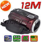 12MP 2.7" LCD TFT HD ANTI-SHAKE Digital Video Camcorder- 8X DIGITAL ZOOM - RED *LOCAL STOCK*