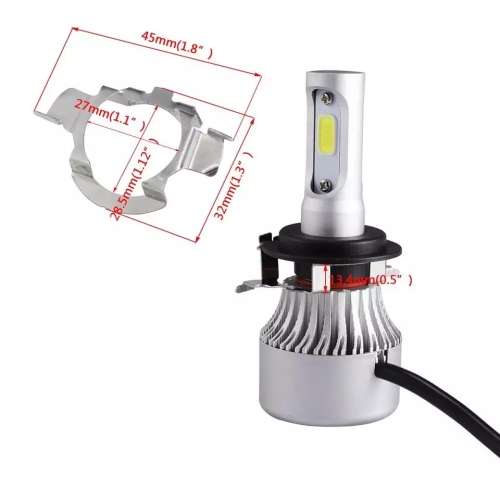 2 x H7 LED Bulbs Base Retainer Holder Adapter Xenon for Car