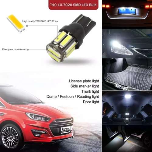 2 x T10 (W5W/194) 10LED Light Bulb