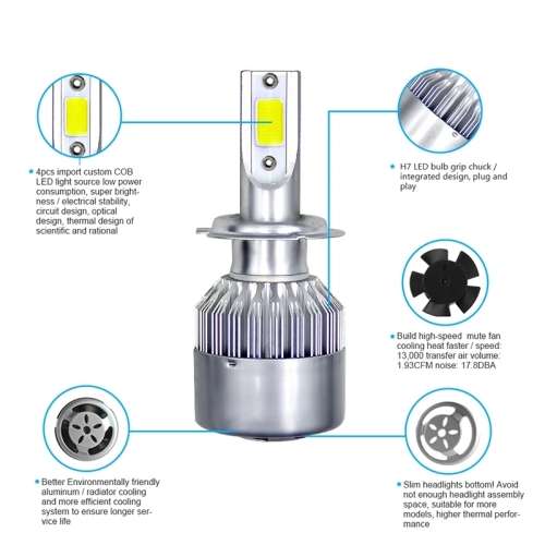 H7 - C6 LED HEADLIGHT 6000K 7600LM