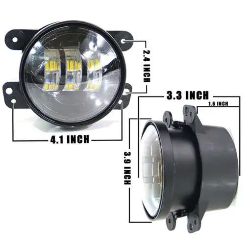 2pcs/Pair 4 Inch 30W Round LED White Projector Fog Lamp For Offroad  Jeep Wrangler Dodge Chrtsler