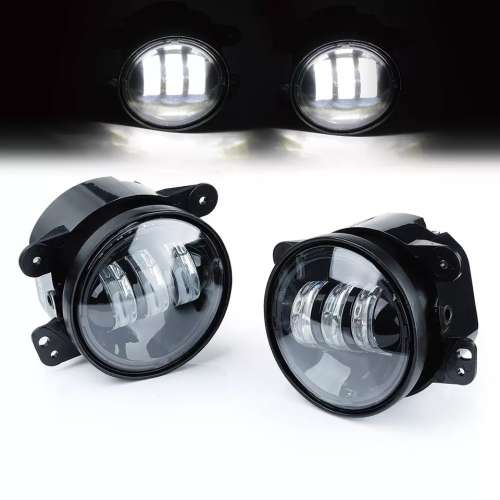 2pcs/Pair 4 Inch 30W Round LED White Projector Fog Lamp For Offroad  Jeep Wrangler Dodge Chrtsler