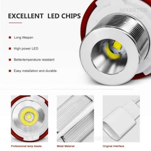 10w Bmw X5 Cree Led Angel Eye Bulb Set Super White For E39 E53 E60 E61 E63 E64