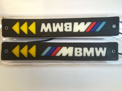 2 in 1 Flexible COB Bumper LED DRL With Amber Turn Indicator - BMW