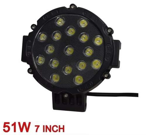 7inch 12-24V Black Round 51W LED OFFROAD SPOT LIGHT