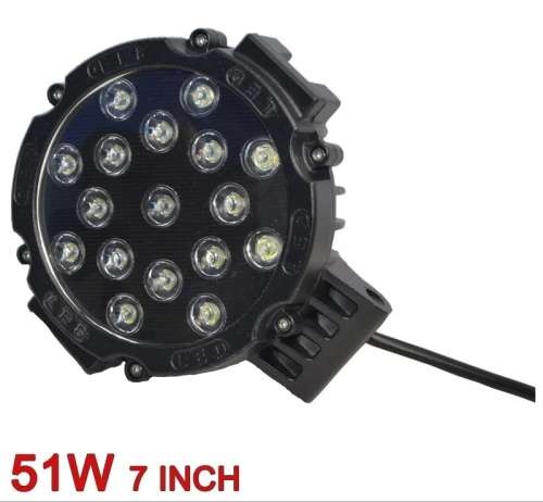 7inch 12-24V Black Round 51W LED OFFROAD SPOT LIGHT