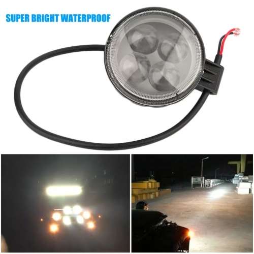 1x Waterproof Motorcycle Strobe Projector 4 LED Headlight With Angel Eye Halo Ring 1800 Lumens