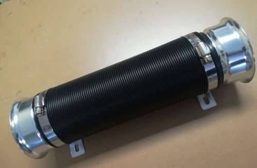 Universal 76mm (3") Multi Flexible Cold Air Intake Pipe Inlet Hose Tube - Silver