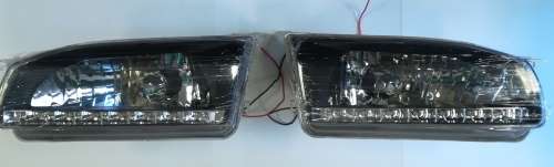 TOYOTA COROLLA 1996-1999 ( 160I/180I/RSI ) AE110 LED DRL HEADLIGHT SET BLACK
