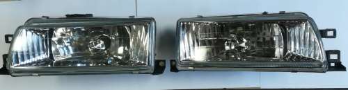 Toyota Corolla 1988-1992 Headlight Set Crystal Black with E Mark