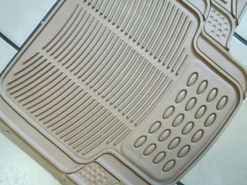 Universal 3 Piece Pvc Rubber Mat Fits Most Cars, SUVs, Vans and Trucks - Beige