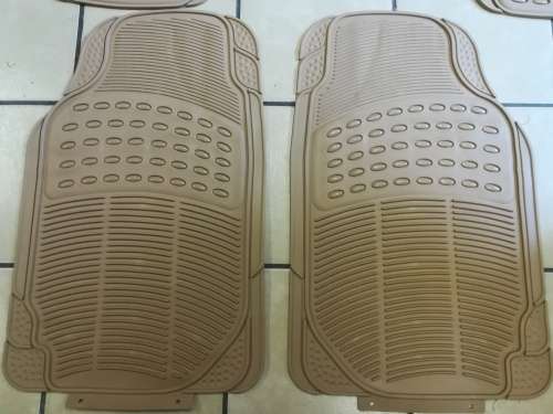Universal 3 Piece Pvc Rubber Mat Fits Most Cars, SUVs, Vans and Trucks - Beige