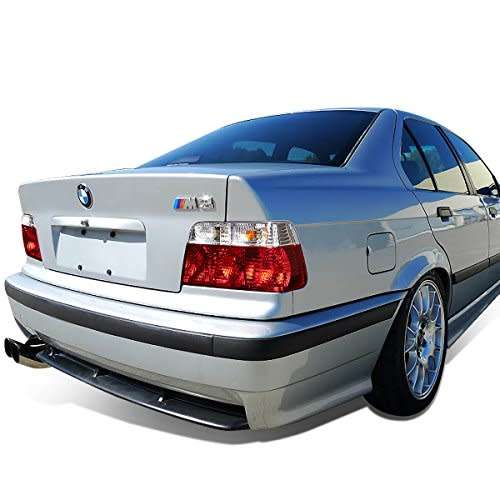 BMW E36 3-Series 4 Door Pair of Chrome Housing Red Tail Lights
