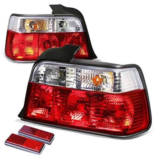 BMW E36 3-Series 4 Door Pair of Chrome Housing Red Taili-Lights