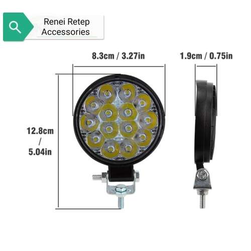 2 x 42W Round LED Spotlights For Offroad ATV UTV Truck