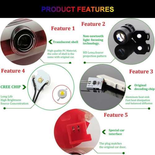 LED 3D Laser Car Door Welcome Light Projector Logo For Benz S W222 MAYBACH S