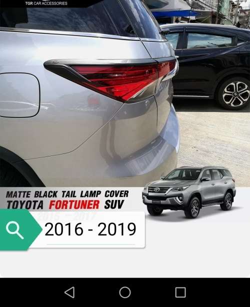 Toyota Fortuner Headlight and Tail-light Black Trim For 2016-2019 Set