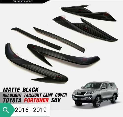 Toyota Fortuner Headlight and Tail-light Black Trim For 2016-2019 Set