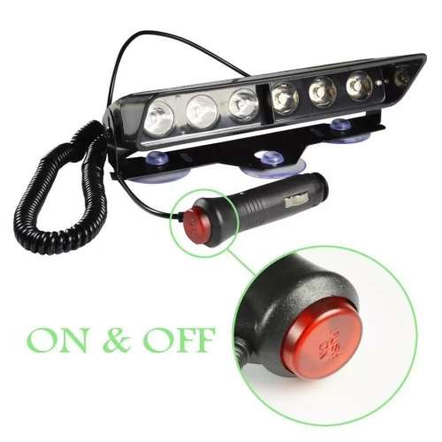 Led Flashing Emergency Strobe Light 6 Led Windscreen Mount - Green Color For Security Vehicle