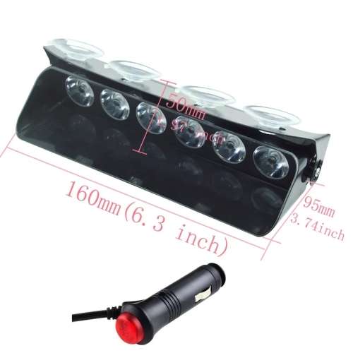 Led Flashing Emergency Strobe Light 6 Led Windscreen Mount - Green Color For Security Vehicle