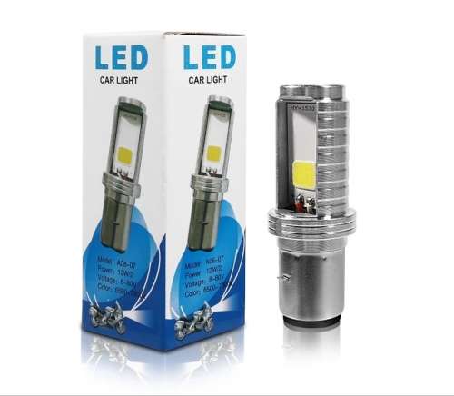 Ba20d LED Motorcycle Headlight Bulb 12W 1200Lm Hi / Lo White Led Motorbike Headlight 12V