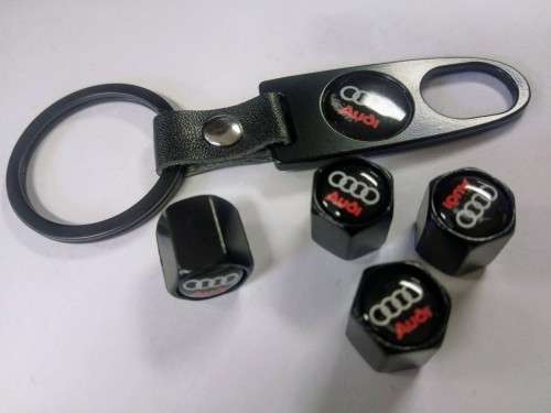 Audi Tyre Valve Cap and Key Chain Set