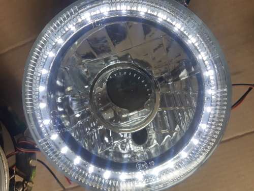 VW Golf Mk1 Expensive Grade LED Angel Eye Crystal Clear Headlight Set - Projector