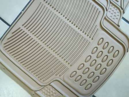 Universal 3 Piece Pvc Rubber Mat Fits Most Cars, SUVs, Vans and Trucks - Beige