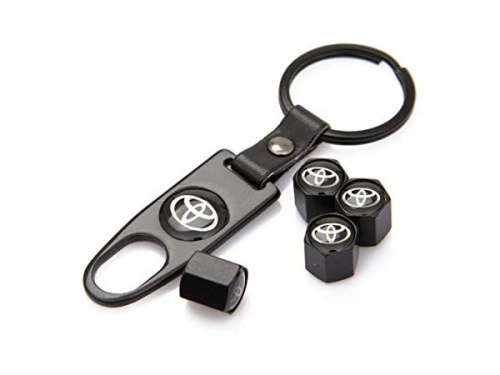 Toyota Tyre Valve Cap and Key Chain Set