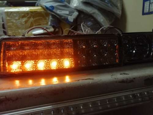 VW Golf 3 Smoked LED Front Bumper Indicator With Spot Light Set