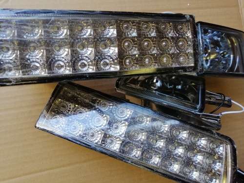 VW Golf 3 Smoked LED Front Bumper Indicator With Spot Light Set