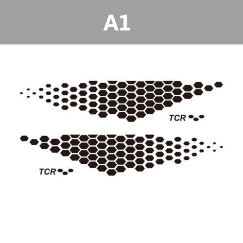 2 x Door Stickers For Polo Golf / 4 / 5 / 6 / 7 / TSI / TCR / Racing - Glossy Black