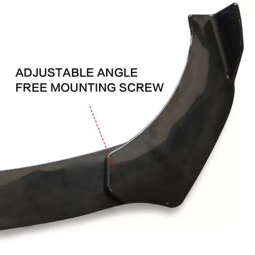 Universal Glossy Black 3 Piece Front Spoiler Lip