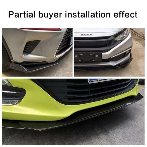 Universal Glossy Black 3 Piece Front Spoiler Lip
