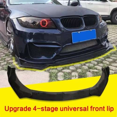Universal Glossy Black 3 Piece Front Spoiler Lip