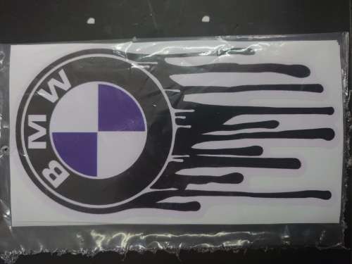 Bmw Dripping Matte Black Vinyl Sticker (A5 Size)