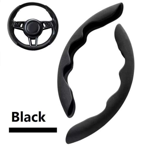2PCS Car Steering Wheel Cover Suede Universal Steering Cover Trim Protector Handle Anti-Slip