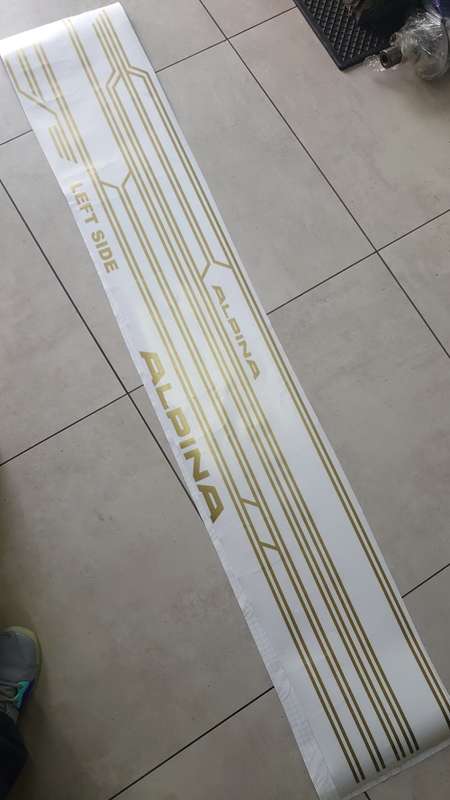 Alpina Racing Side Stripes Decals Set for Bmw - Gold Color