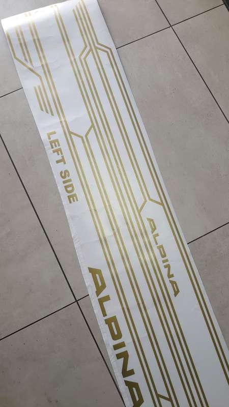 Alpina Racing Side Stripes Decals Set for Bmw - Gold Color