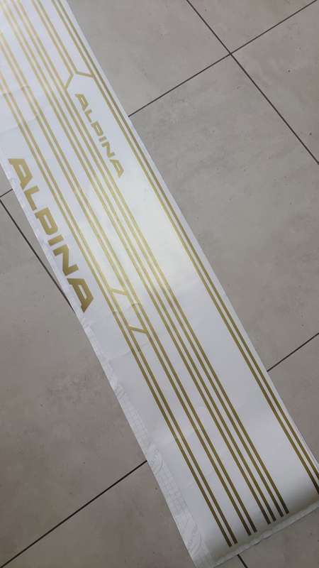 Alpina Racing Side Stripes Decals Set for Bmw - Gold Color