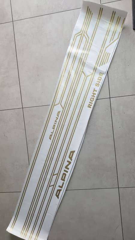 Alpina Racing Side Stripes Decals Set for Bmw - Gold Color