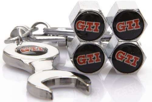 Gti Tyre Valve Cap and Key Chain Set