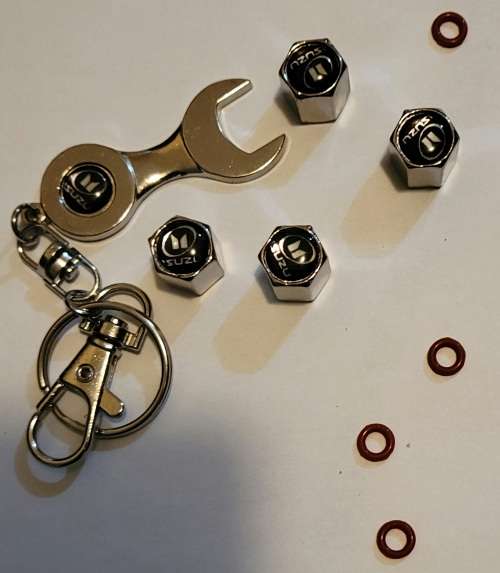 IsuzuTyre Valve Cap and Key Chain Set