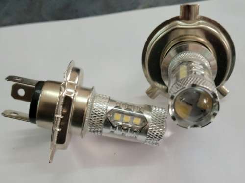 2 x H4 16SMD 3030 80W 6500K-7000K White Light LED Bulb For Foglight DC12-24V - Silver White