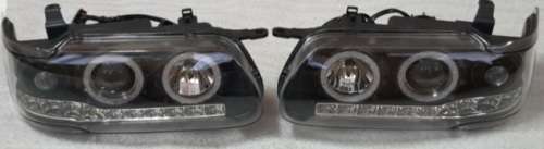 Toyota Tazz Headlamp - Angel Eye Led + Drl Incl Corner Lamps (Black) Set