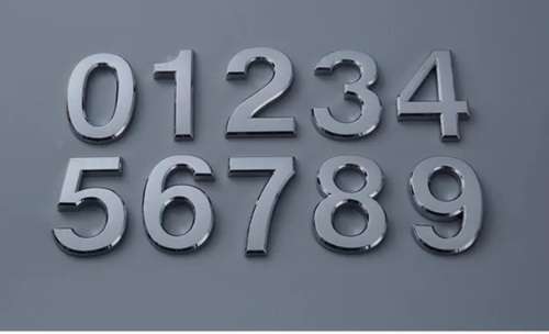Zinc Alloy Alphabet Metal Chrome Number 1