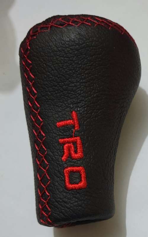Universal Black PU Leather Manual Car Gear Shift Knob Handle Stick TRD